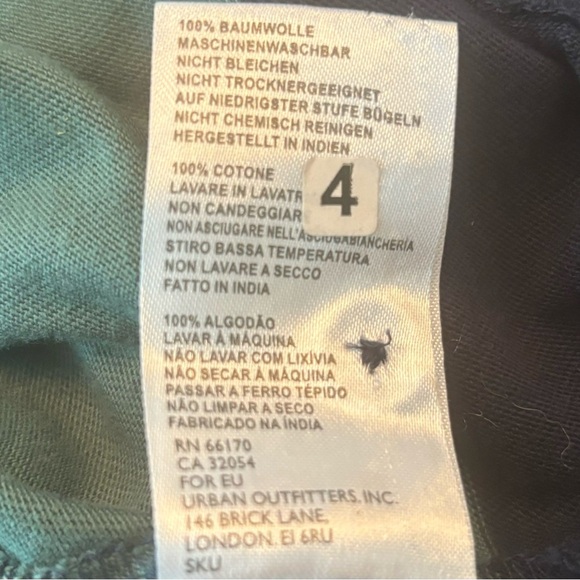 BDG Urban Outfitters Rugby Stripe Tee in Green & Navy SIZE LARGE - Picture 7 of 8